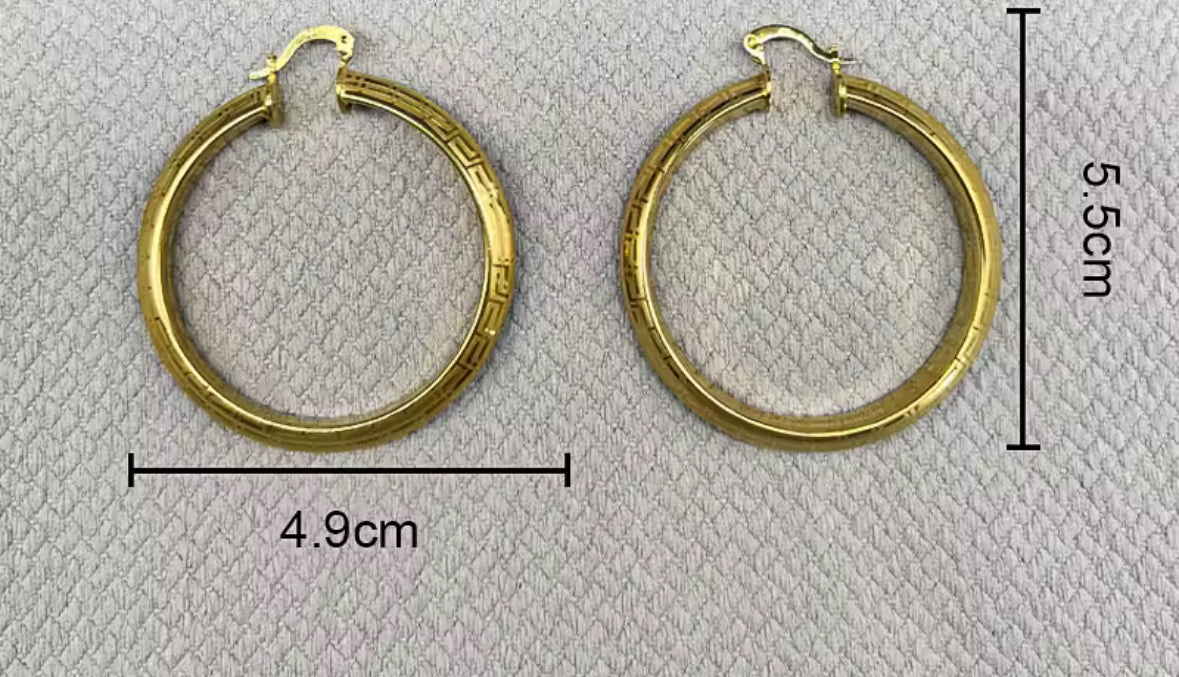 Designers Inspired 18K Gold Plated Hoop Earrings