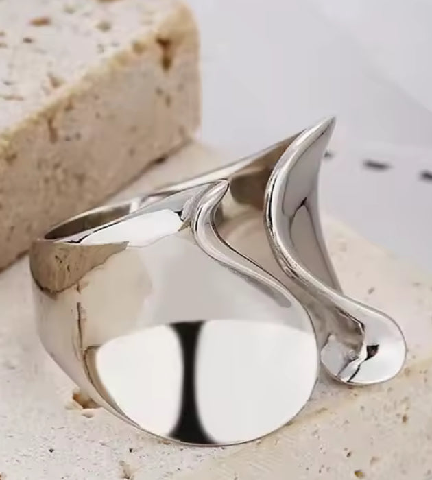925 Sterling Silver Ladies Big open Ring