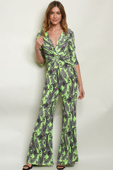 NEON GREEN AND BLACK JUMPSUIT
