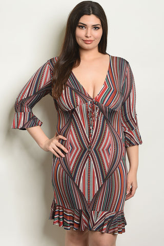 Picture of Beautiful sexy multicolor statement  plus size Dress