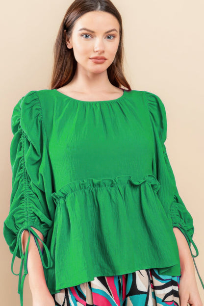 Round Neckline Babydoll Top - Flattering Babydoll Silhouette
