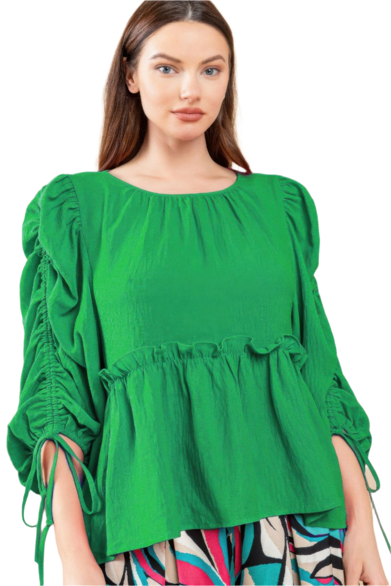 Round Neckline Babydoll Top - Flattering Babydoll Silhouette