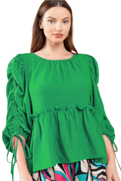 Round Neckline Babydoll Top - Flattering Babydoll Silhouette
