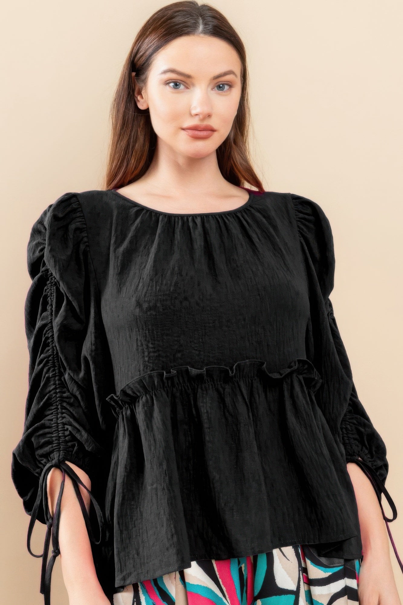 Round Neckline Babydoll Top - Flattering Babydoll Silhouette