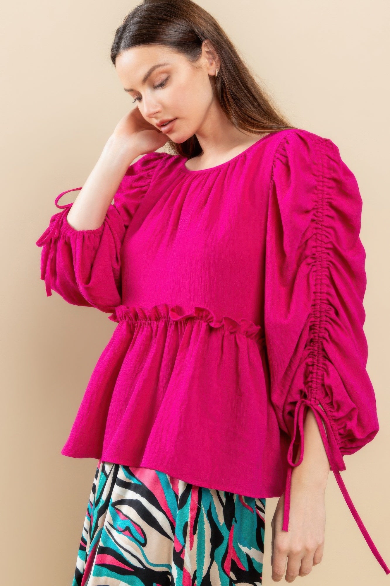 Round Neckline Babydoll Top - Flattering Babydoll Silhouette