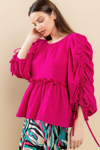 Round Neckline Babydoll Top - Flattering Babydoll Silhouette