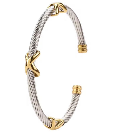 Designer Inspired  twisted Stainless  Steel Cuff Bracelet