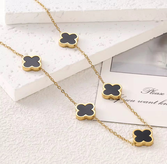 Elegant Luxury Stainless Steel 4 Leaf Clover  Necklace