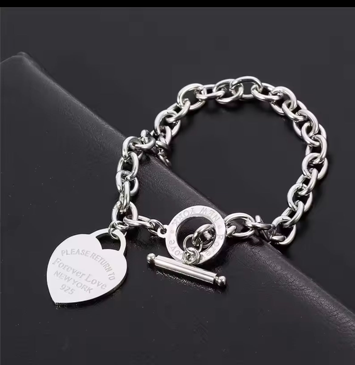 Designer Inspired Silver Stainless Steel Love Bracelet