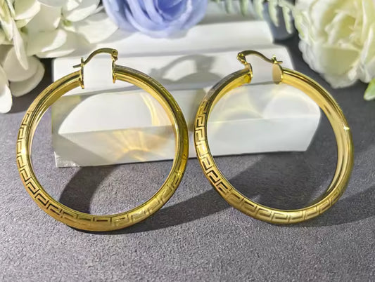 Designers Inspired 18K Gold  Plated  Hoop Earrings