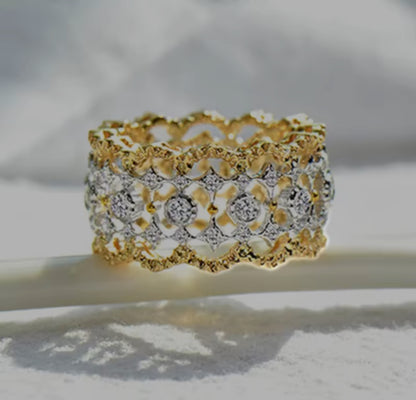 Gorgeous Aesthetic Hollow Out Pattern Ring – Elegant Cutout Statement Band for Women