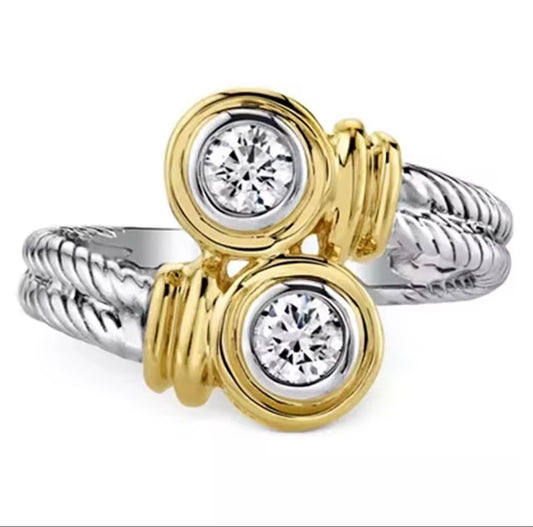 Designer inspired stainless steel ring with Zircon