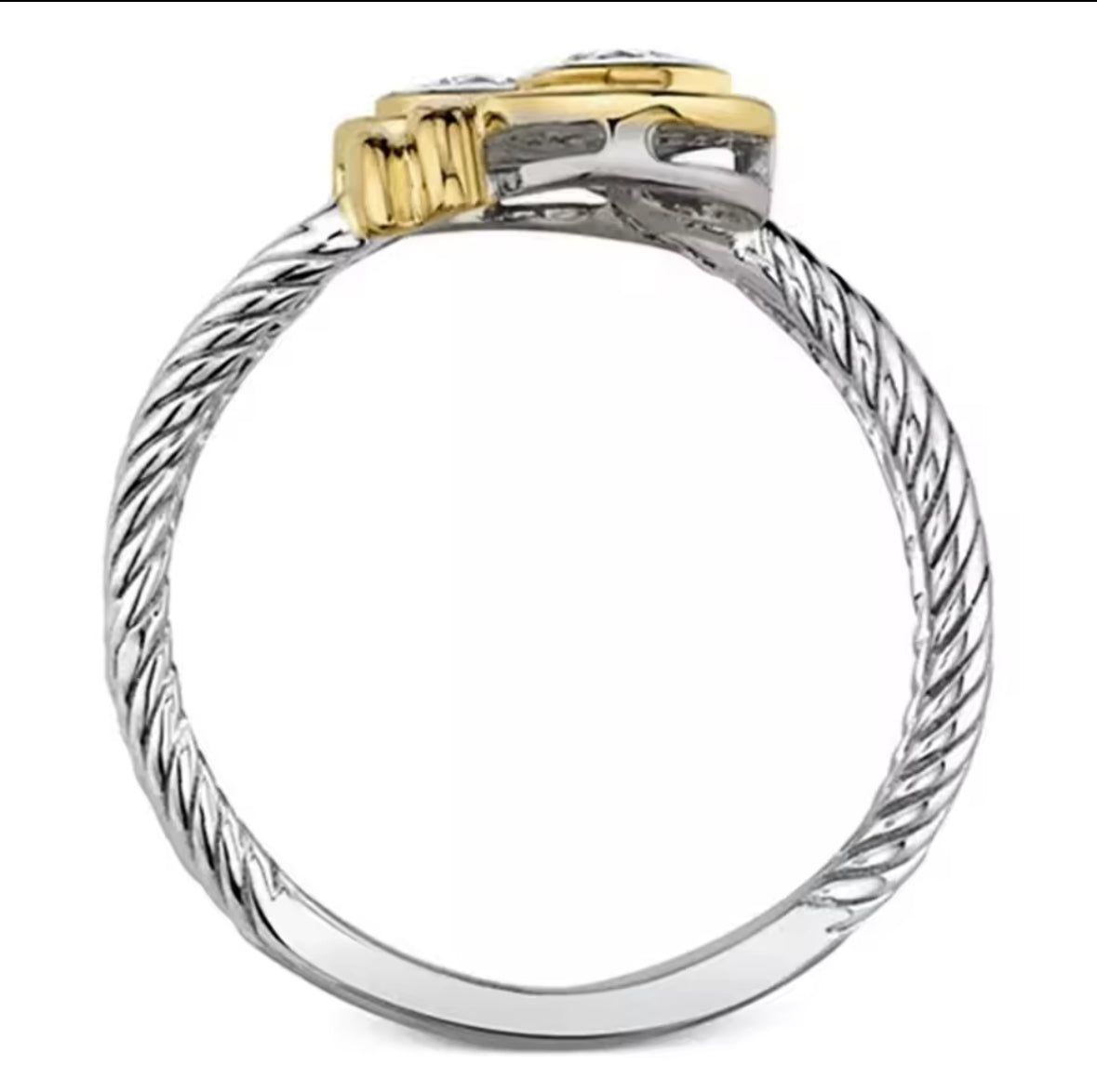Designer inspired stainless steel ring with Zircon