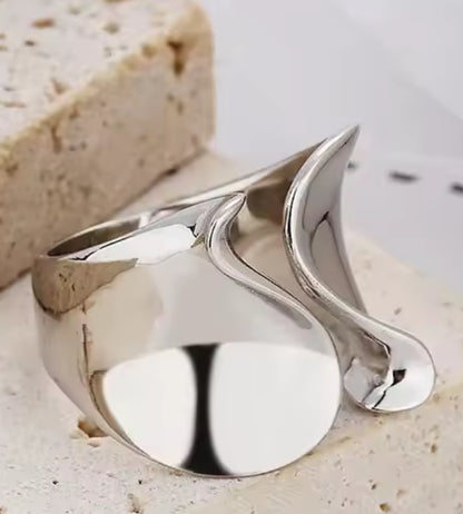 925 Sterling Silver Ladies Big open Ring