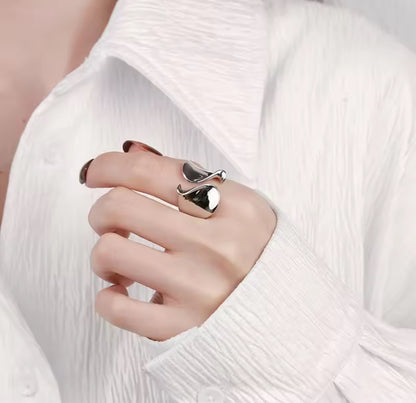 925 Sterling Silver Ladies Big open Ring
