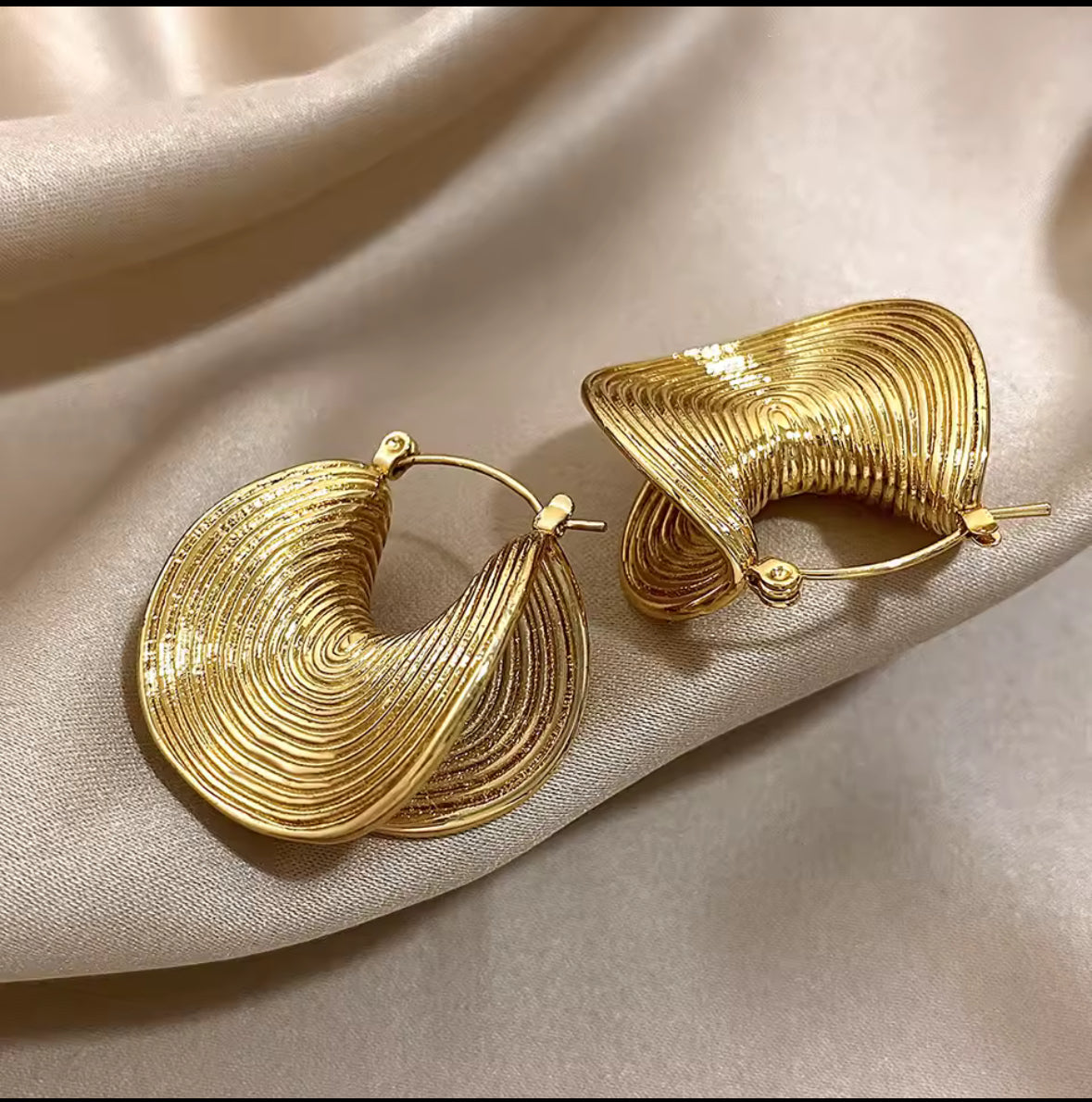 Designer-Inspired Gold Basket Hoop Earrings | Stainless Steel