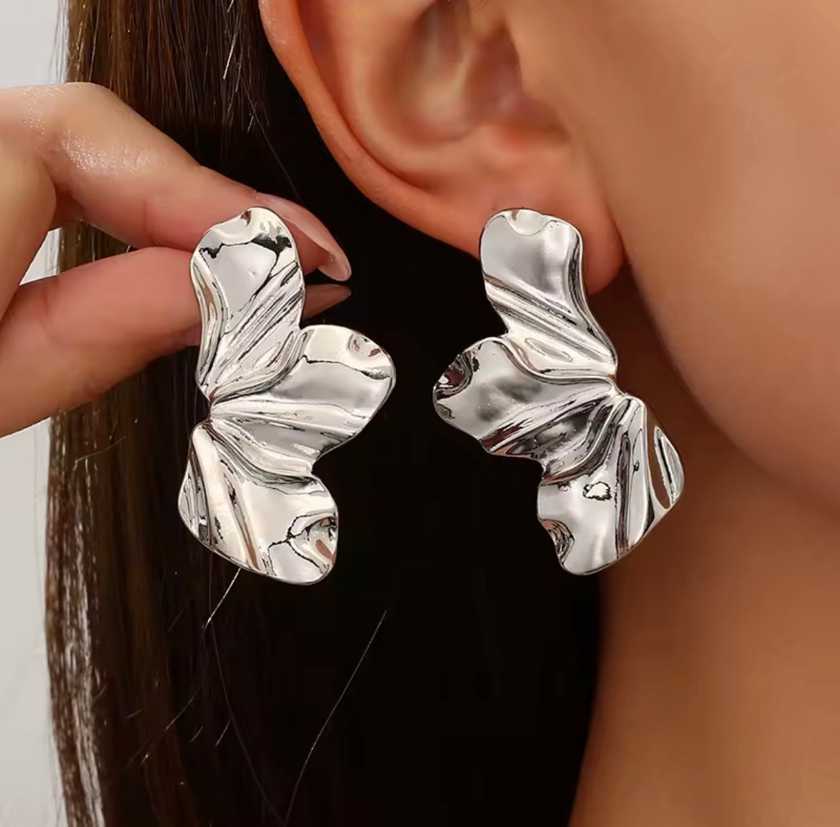 Modern Bold Leaf Earrings – Gold or Silver Stainless Steel Statement