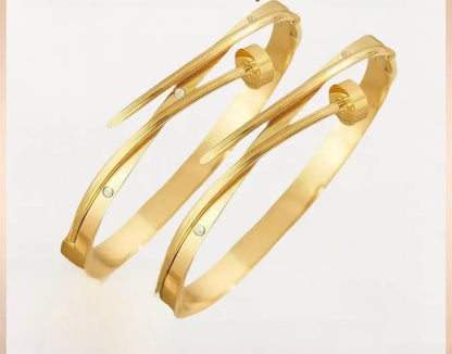 Designer Inspired Gold Nail Cuff Bracelet