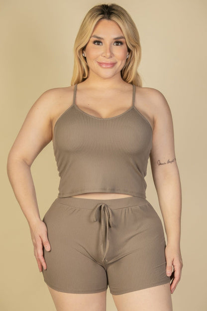 Ribbed Ease Cami Top & Shorts Set