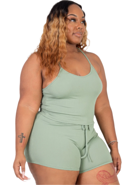 Ribbed Ease Cami Top & Shorts Set