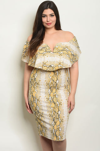 Picture of BEAUTIFUL OFF SHOULDER PLUS SIZE DRESS