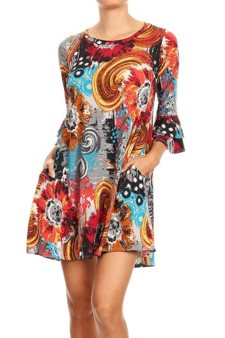 Picture of BEAUTIFUL MULTI COLOR LOOSE FIT DRESS