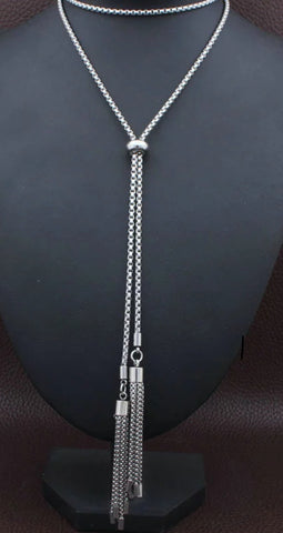 Picture of ELEGANT STAINLESS STEEL LONG TASSEL NECKLACE