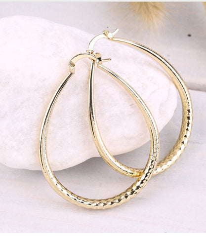 Picture of GOLD FILLED OVAL HOOP EARRINGS